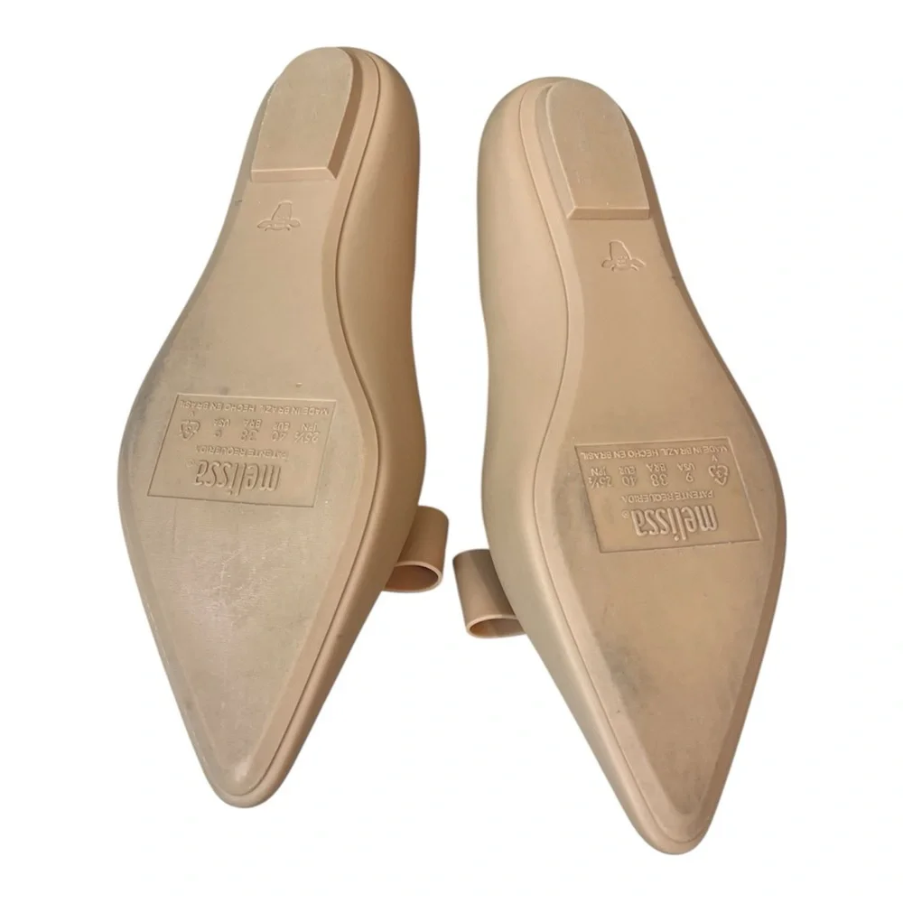 Melissa Maisie II Pointed Toe Bow Flats Tan Size 9